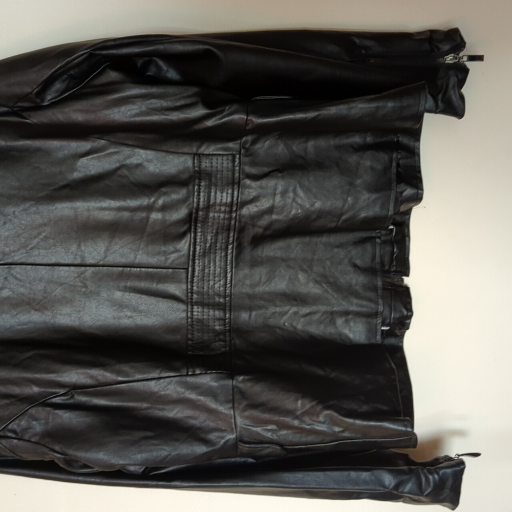 Black Faux Leather Jacket - Picture 3 of 4